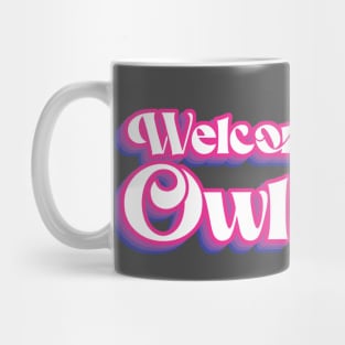 Welcome to The Owl Nest 1 in Purples Mug